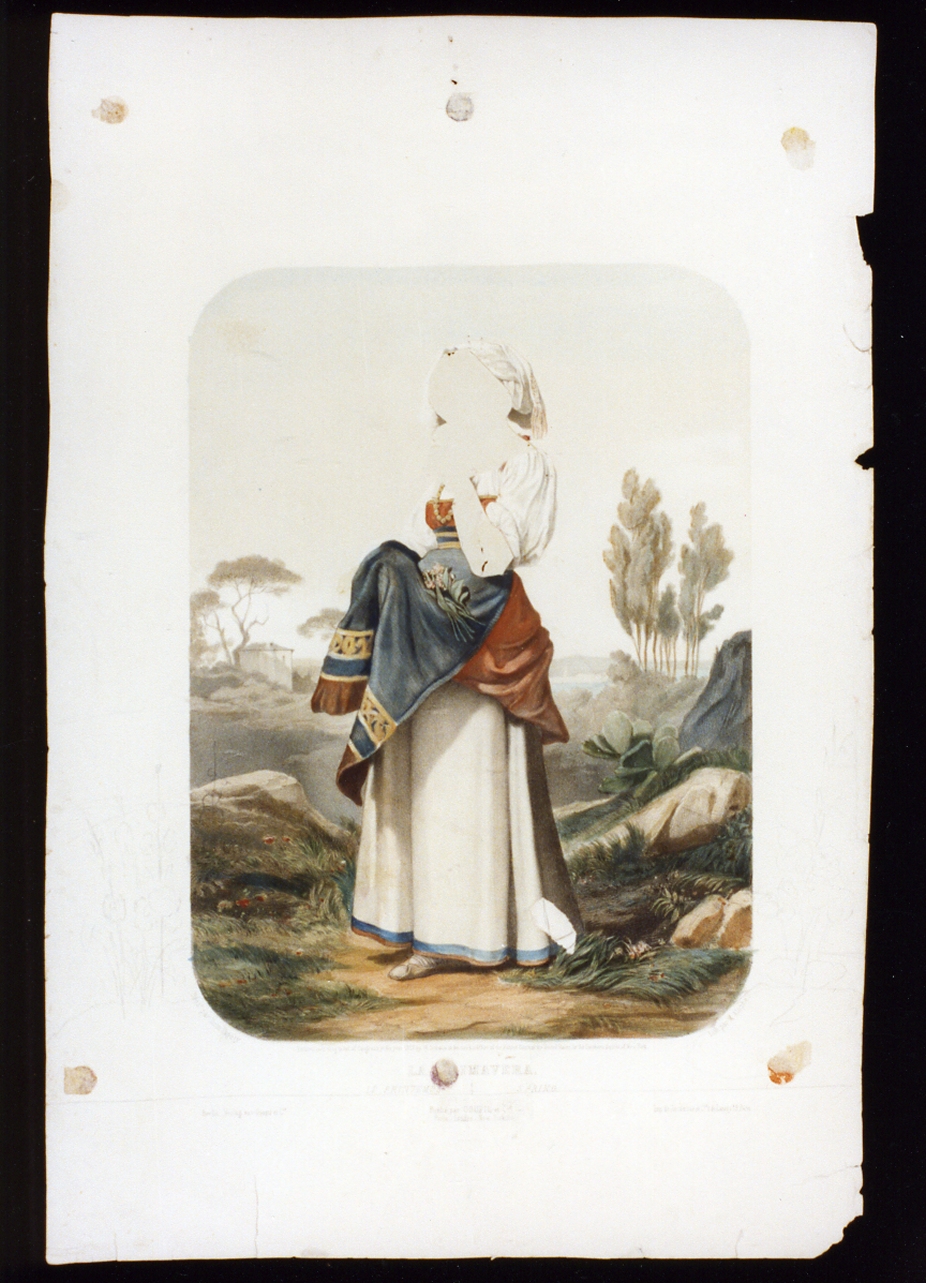allegoria della primavera (stampa a colori) di Alophe Marie Alexandre (sec. XIX)