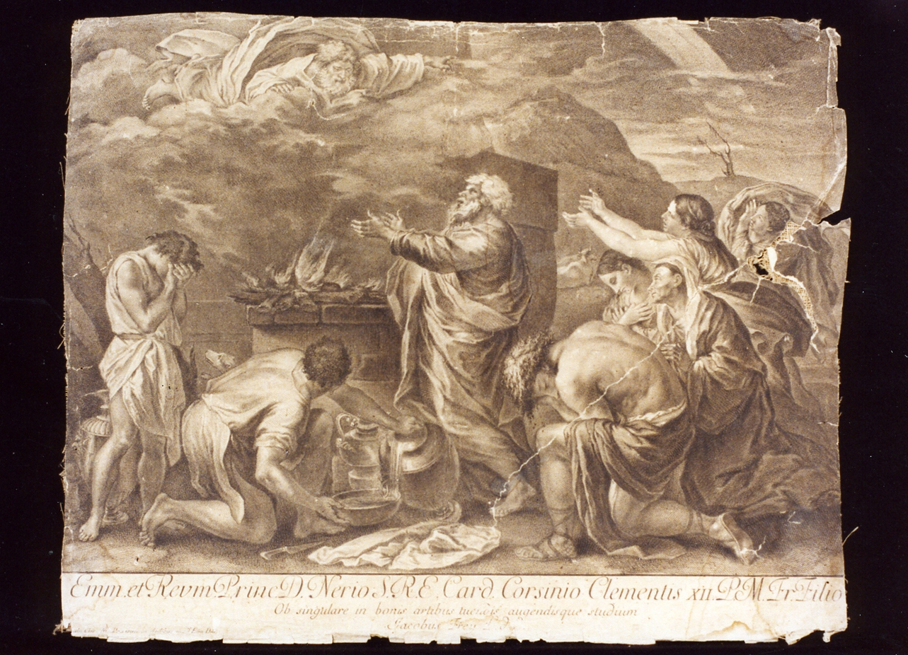 sacrificio di Noè (stampa) di Frey Jakob (sec. XVIII)