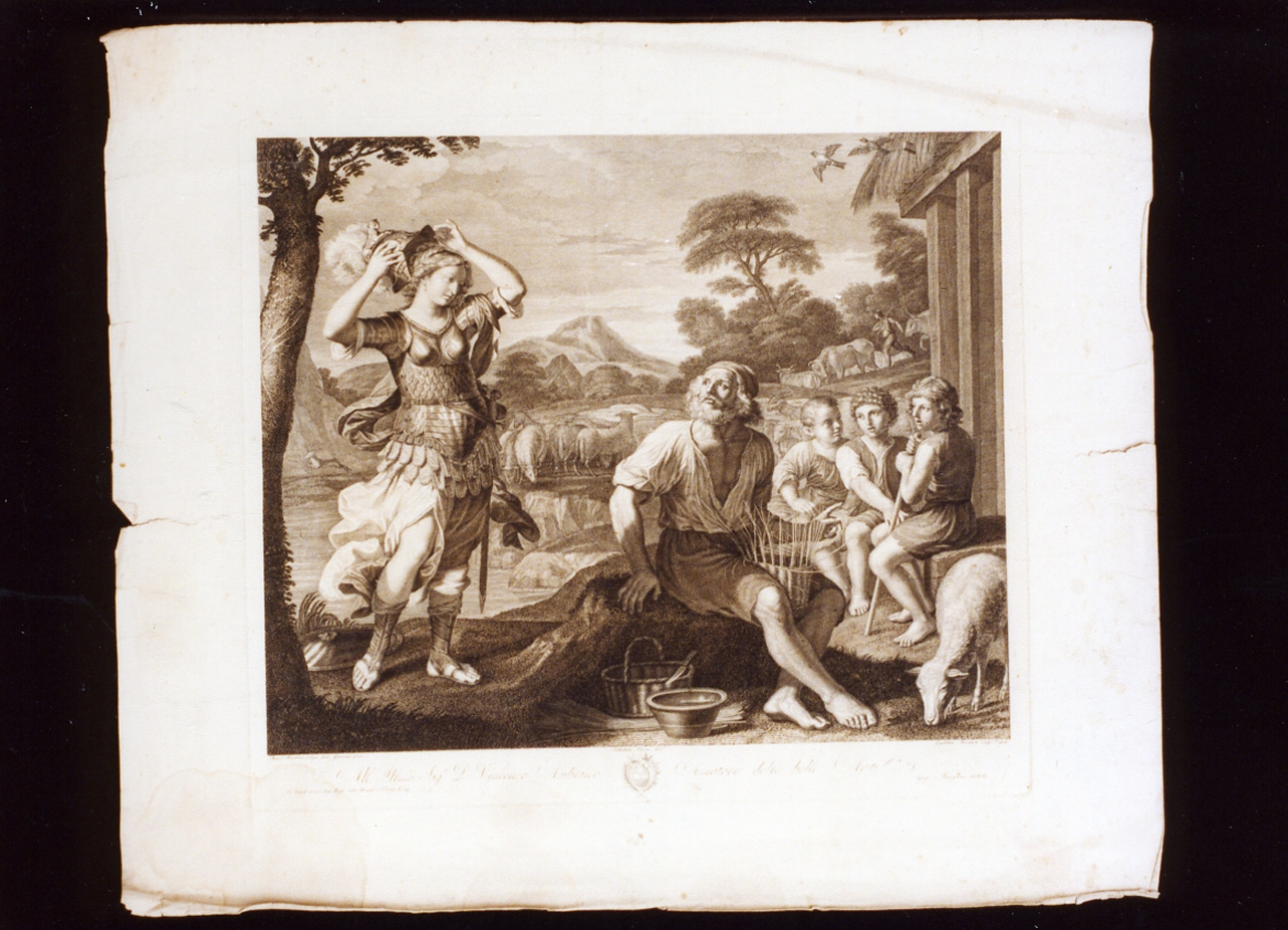 Erminia e i pastori (stampa) di Morghen Guglielmo (prima metà sec. XIX)
