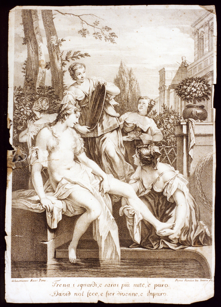 Bethsabea al bagno (stampa) di Peiroleri Pietro (sec. XVIII)