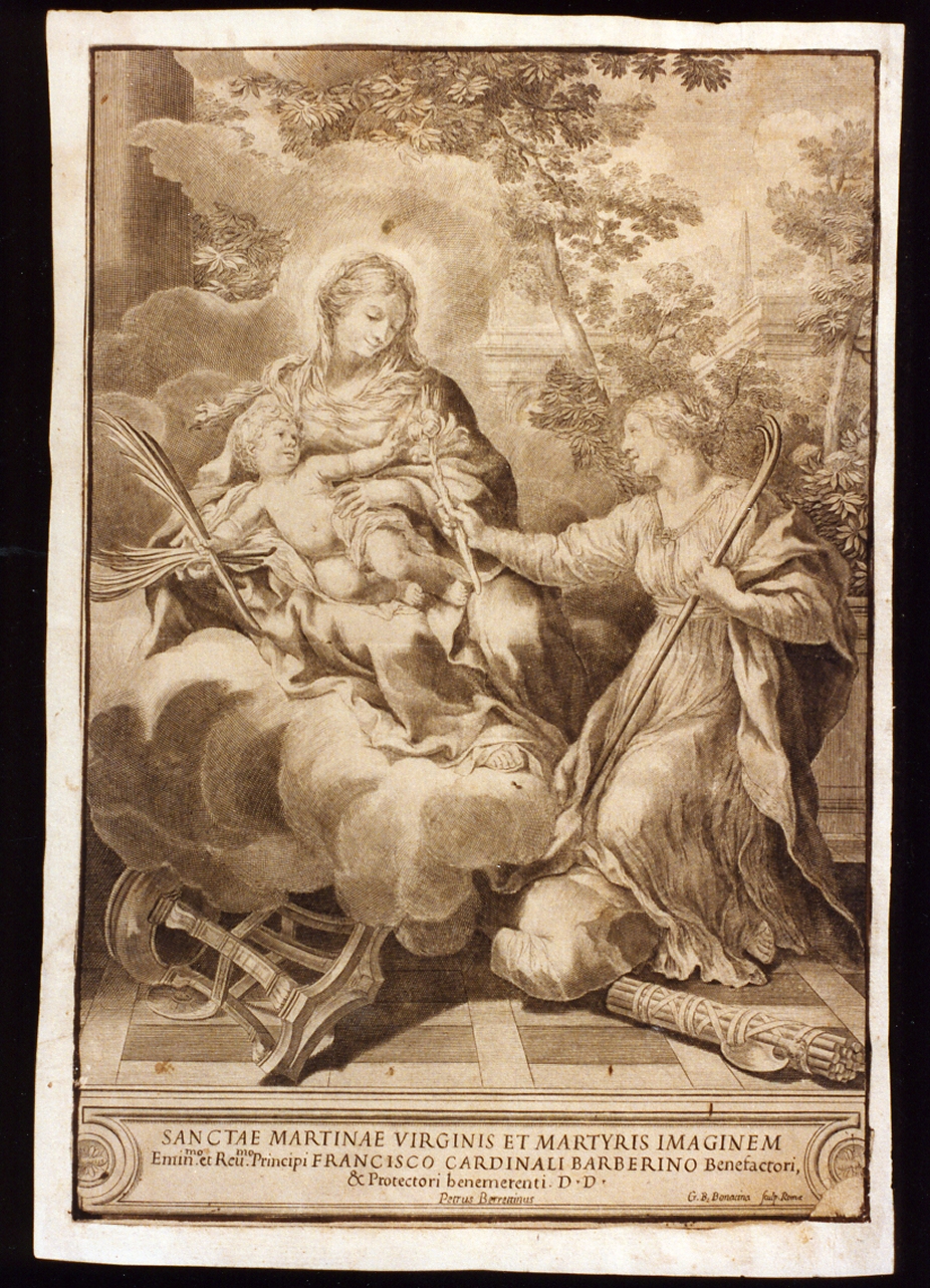 Santa Martina vergine (stampa) di Bonacina Giovanni Battista (metà sec. XVII)
