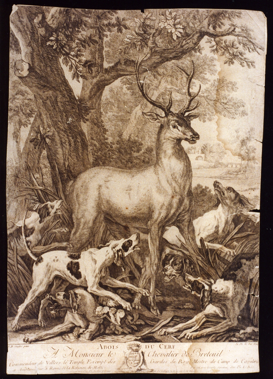 caccia al cervo (stampa) di Le Bas Jacques Philippe (sec. XVIII)