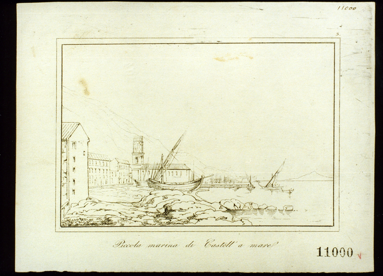 veduta di Marina di Castellammare (stampa) - ambito italiano (secondo quarto sec. XIX)
