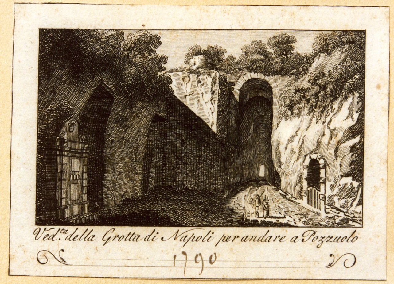veduta della grotta di Pozzuoli (stampa) - ambito napoletano (sec. XVIII)