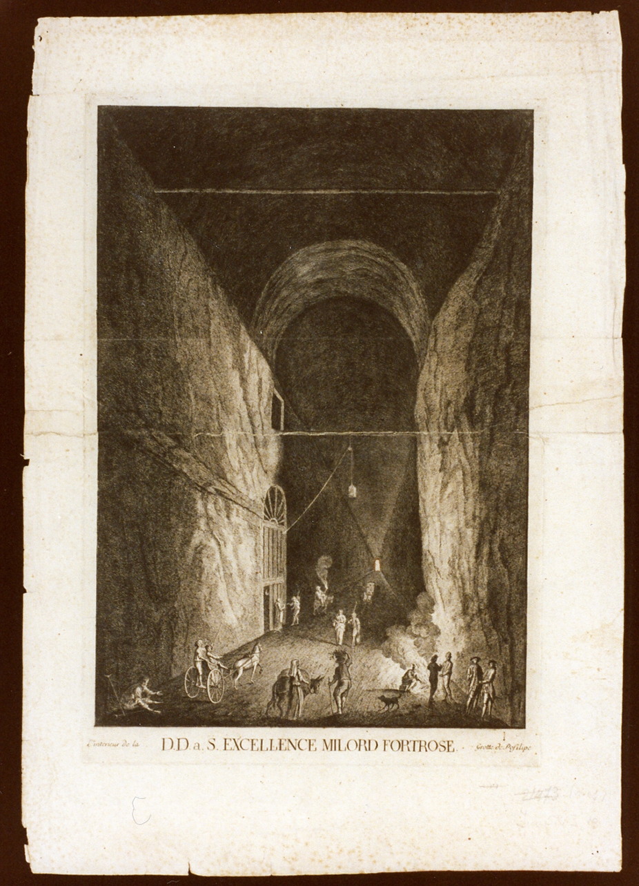veduta della grotta di Posillipo (stampa) - ambito francese (fine sec. XVIII)