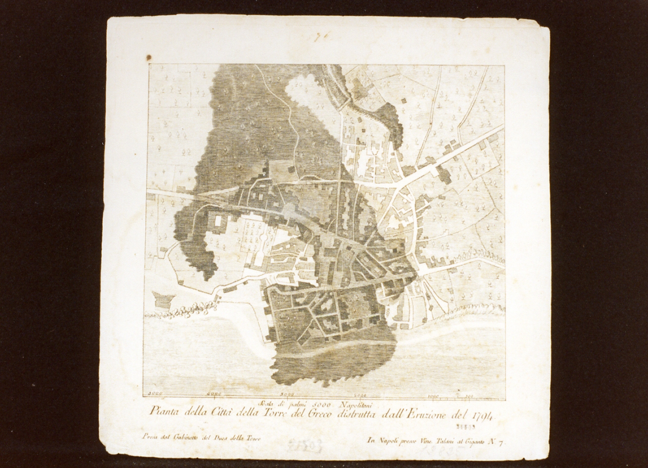 pianta di Torre del Greco (stampa) - ambito italiano (secc. XVIII/ XIX)