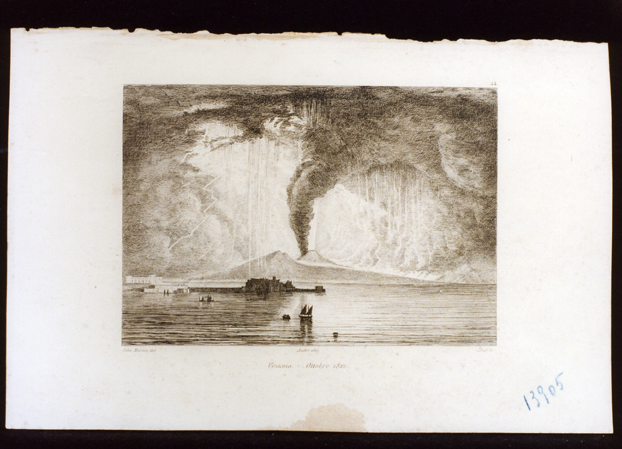 veduta del Vesuvio in eruzione (stampa) di Martin John (sec. XIX)