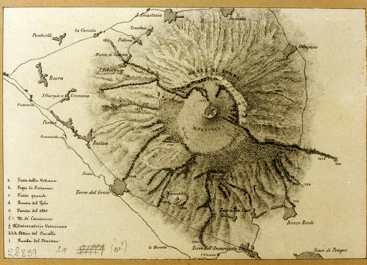 veduta del Vesuvio (stampa) - ambito italiano (sec. XIX)