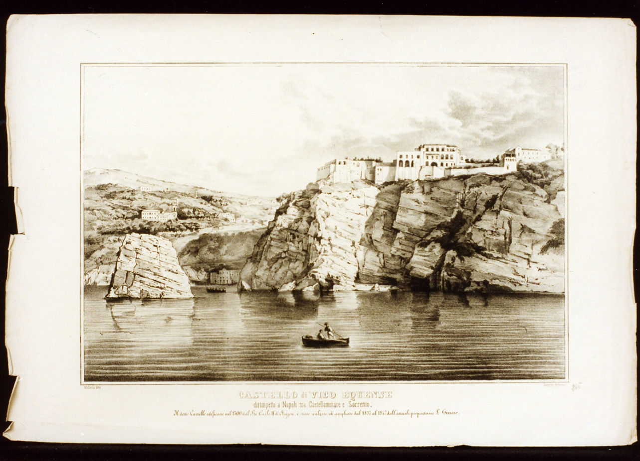 veduta del castello di Vico Equense (stampa) - ambito italiano (sec. XIX)