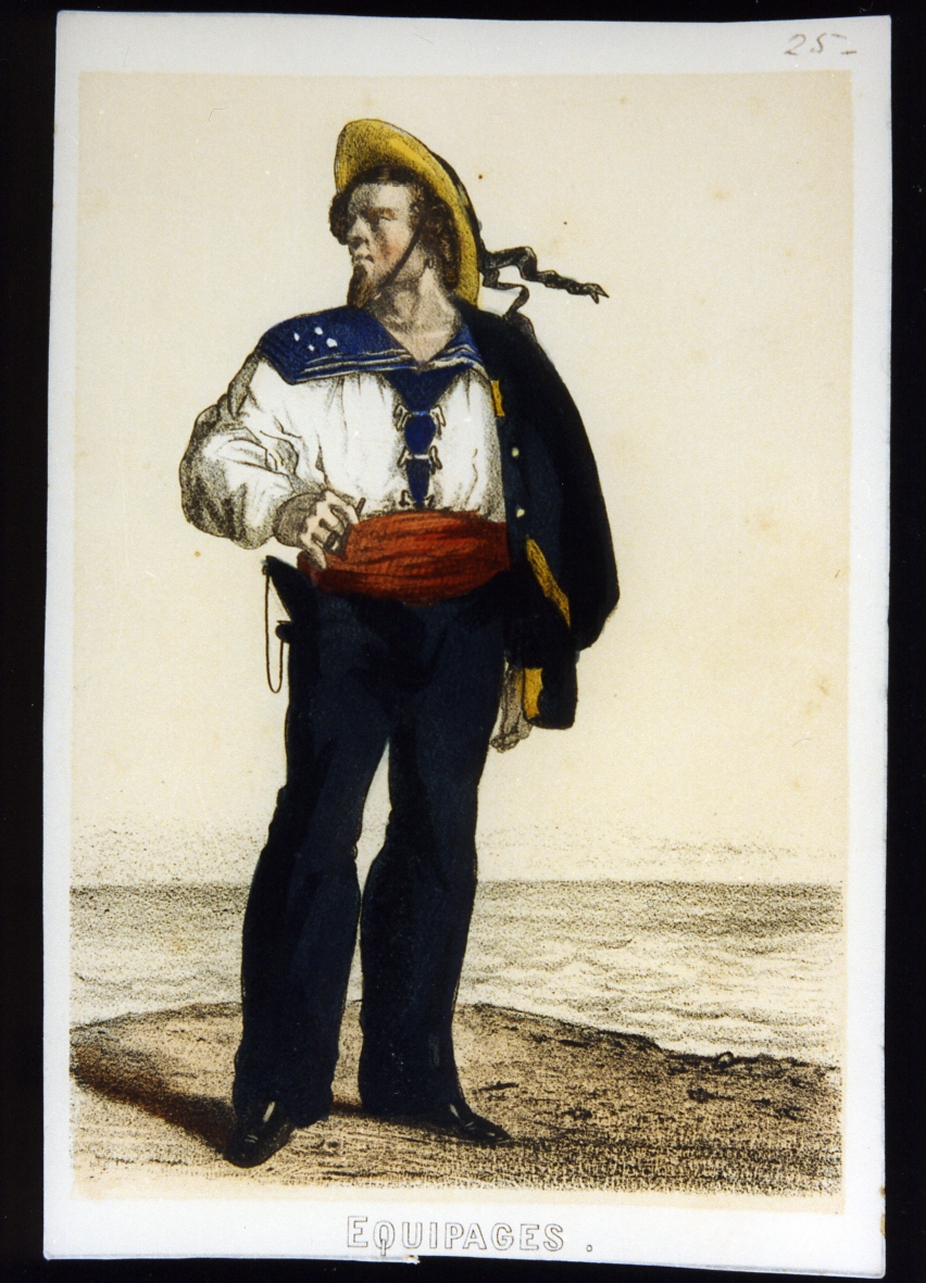 membro dell'equipaggio dell'esercito sabaudo (stampa a colori) - ambito italiano (sec. XIX)