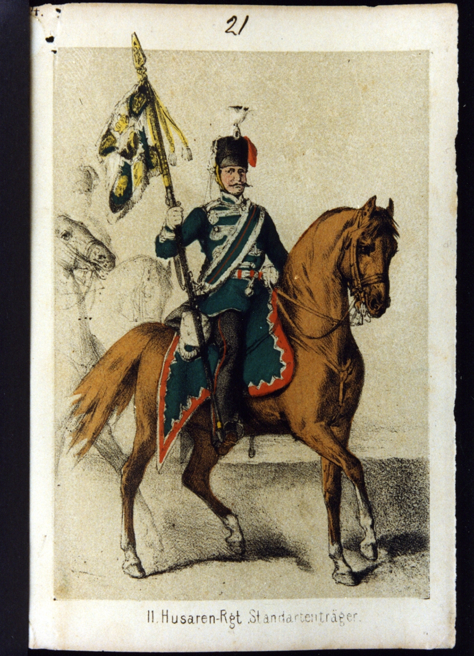 portabandiera dell'esercito prussiano (stampa a colori) - ambito italiano (ultimo quarto sec. XIX)