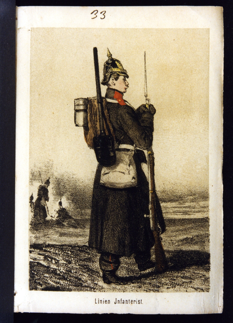 fante di linea dell'esercito prussiano (stampa a colori) - ambito tedesco (ultimo quarto sec. XIX)
