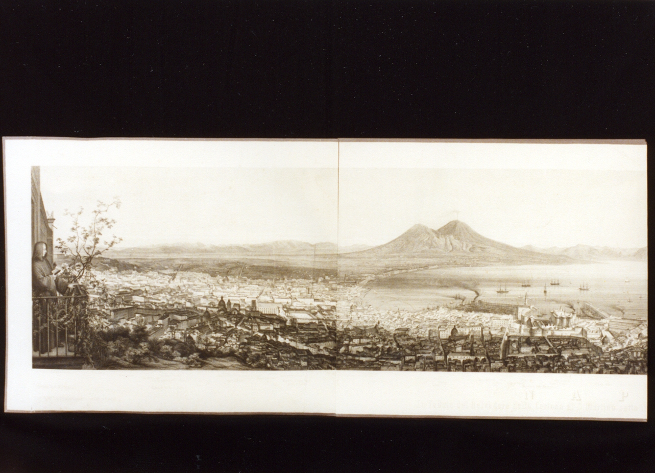 veduta di Napoli dalla collina di San Martino (stampa) di Bolte Georg Friedrich (sec. XIX)