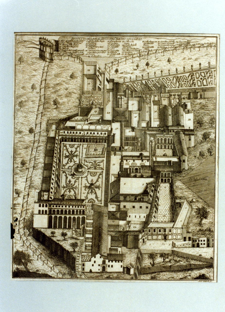 planimetria della certosa di San Martino a Napoli (stampa) di Zaballi Antonio (sec. XVIII)
