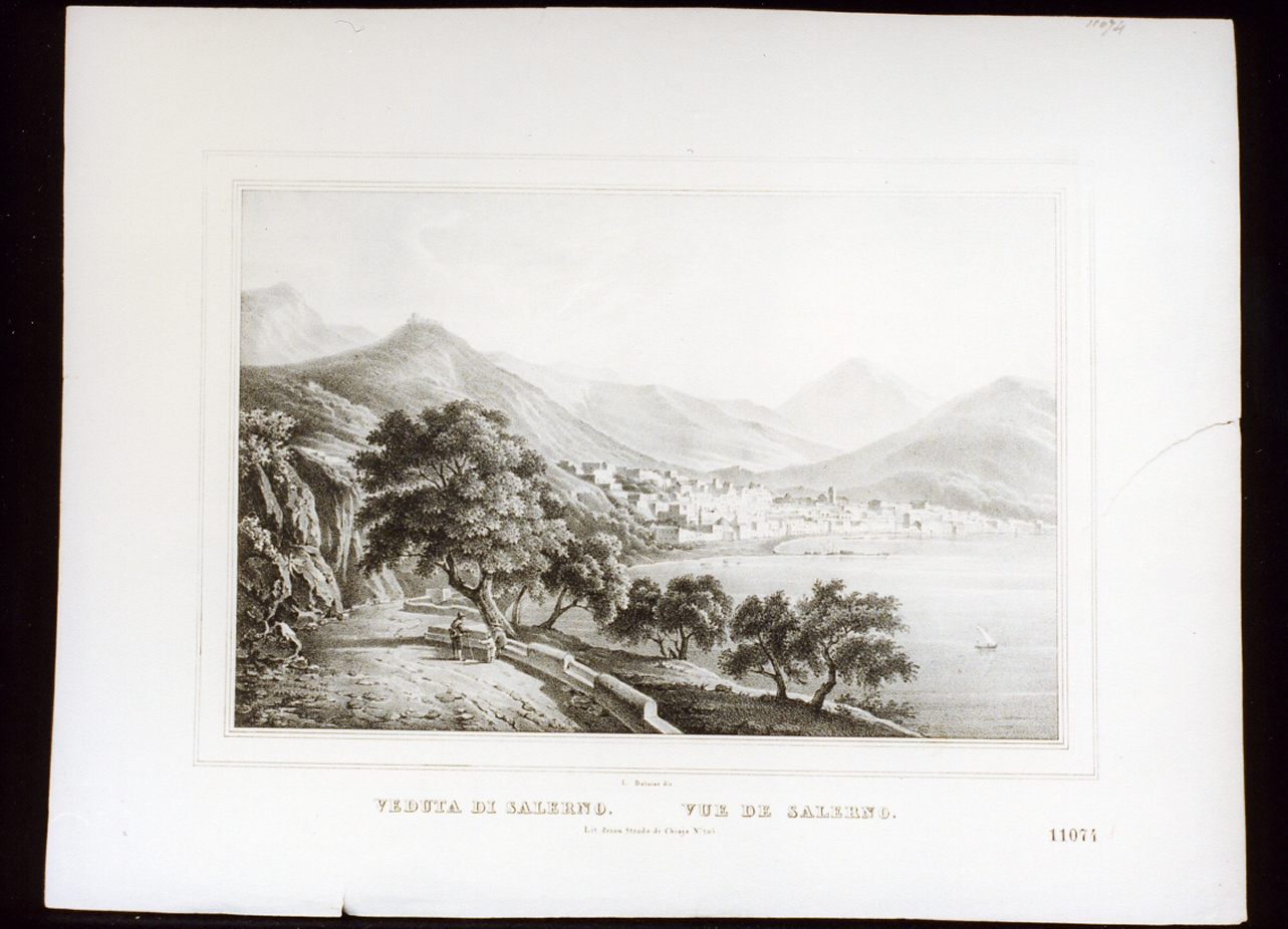 veduta di città (stampa) di De Luise Luigi (metà sec. XIX)