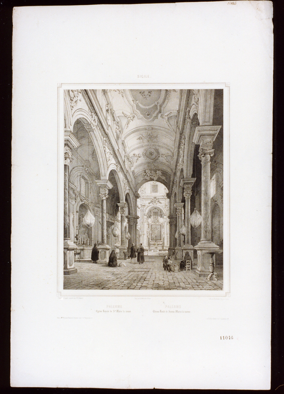 interno con figure (stampa) di Bachelier Charles Claude, Benoist Philippe (metà sec. XIX)
