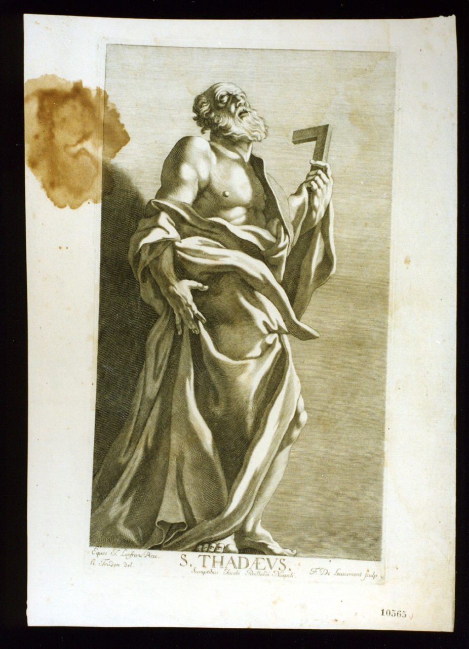 San Giuda Taddeo (stampa tagliata) di Louvemont Francois de, Lanfranco Giovanni (sec. XVII)