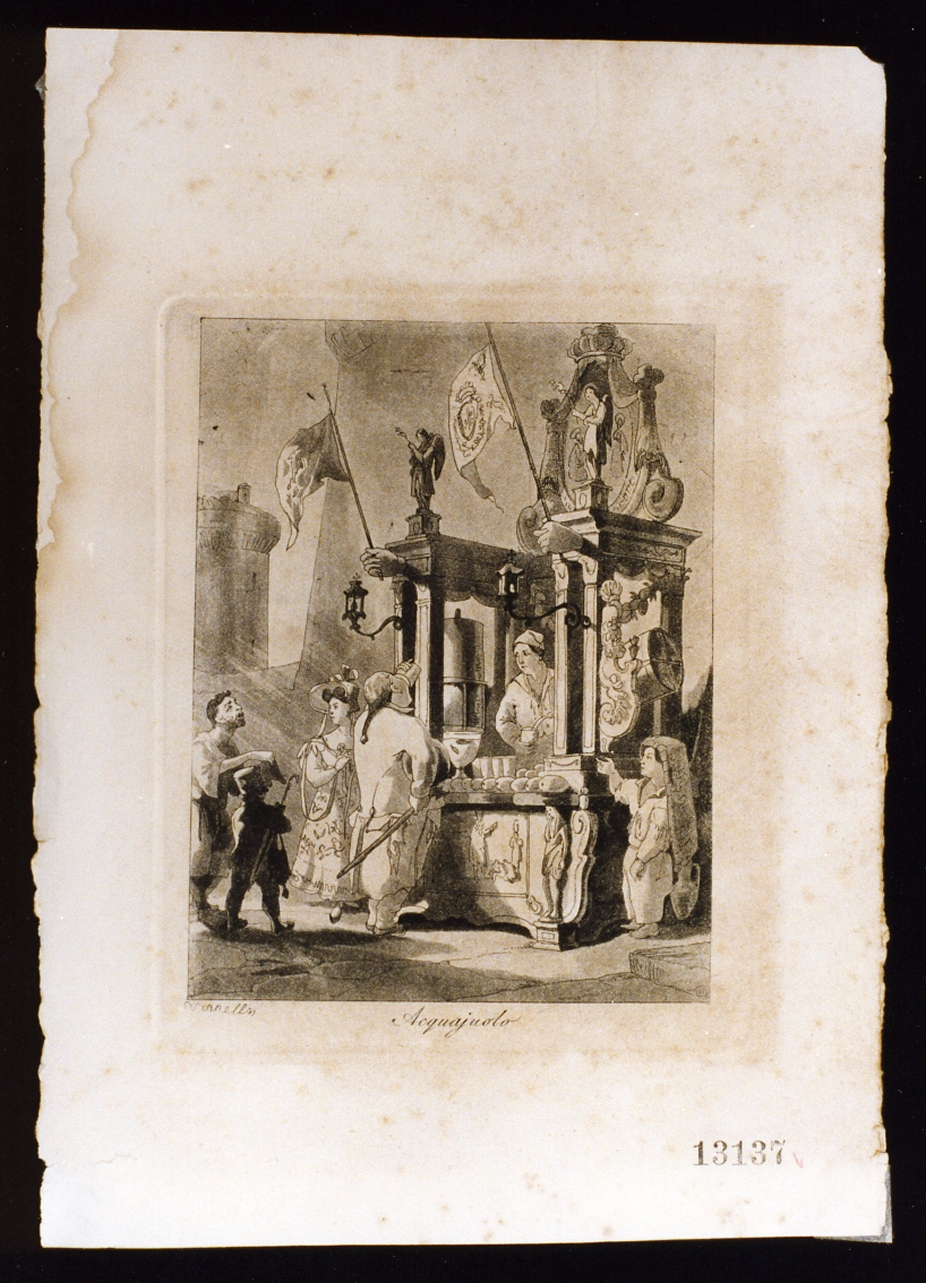 acquaiolo (stampa tagliata) di Vianelli Achille (sec. XIX)