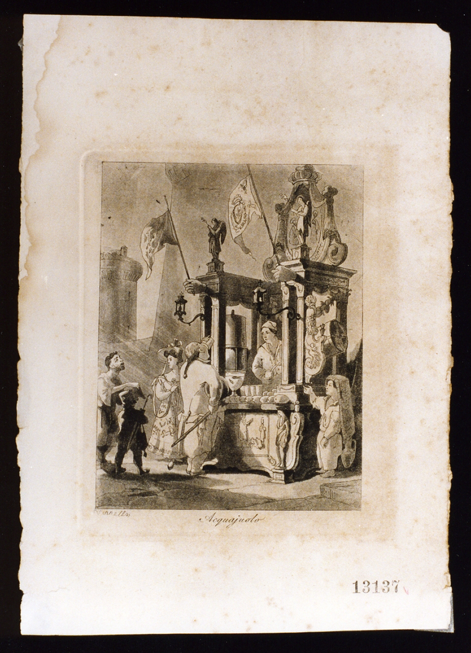 acquaiolo (stampa tagliata) di Vianelli Achille (sec. XIX)