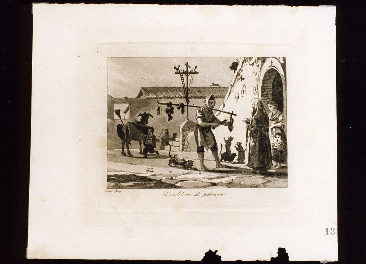 venditore di polmone (stampa tagliata) di Vianelli Achille (sec. XIX)