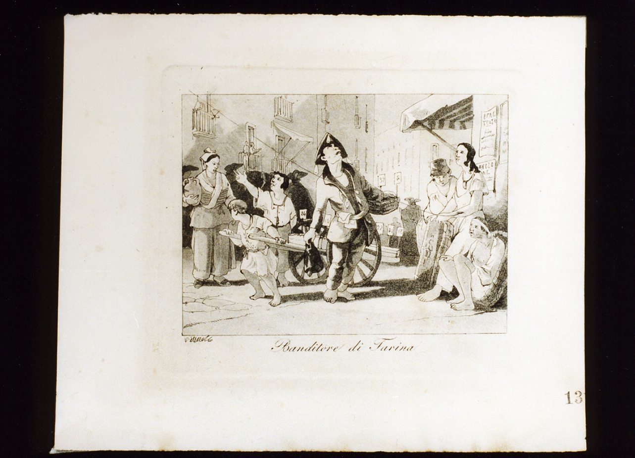 venditore di farina (stampa tagliata) di Vianelli Achille (sec. XIX)