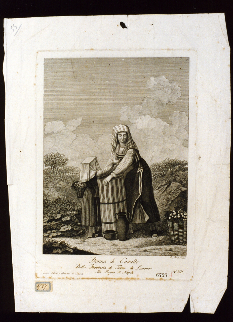 donna di Casullo in costume popolare (stampa) - ambito napoletano (sec. XVIII)