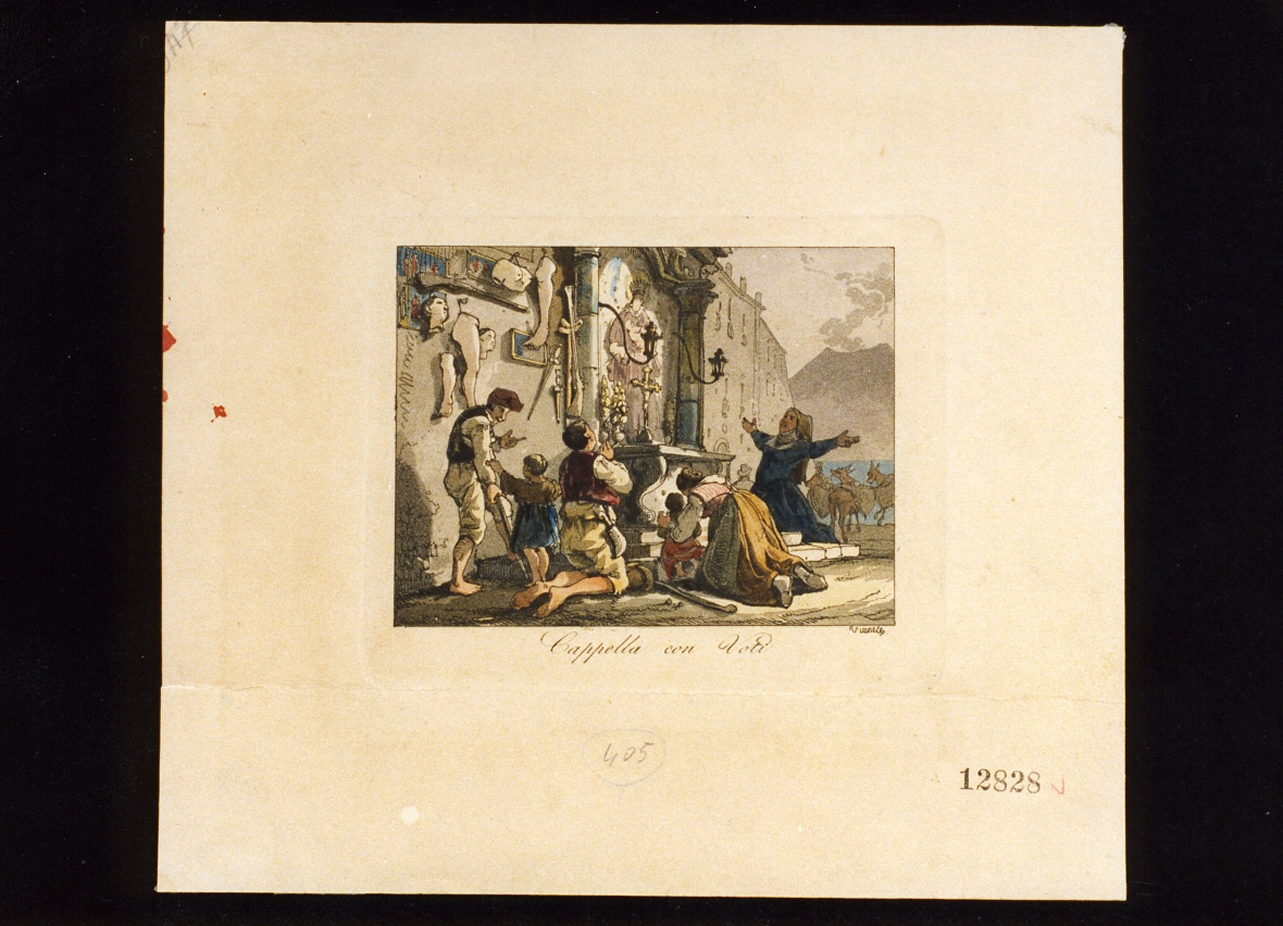 scena popolare (stampa a colori tagliata) di Vianelli Achille (sec. XIX)