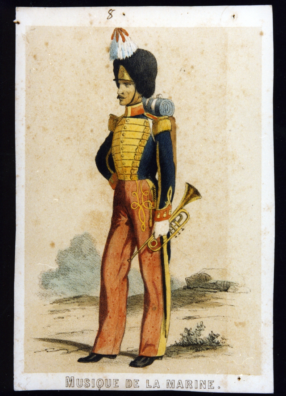 figura maschile (stampa a colori) - ambito italiano (sec. XIX)