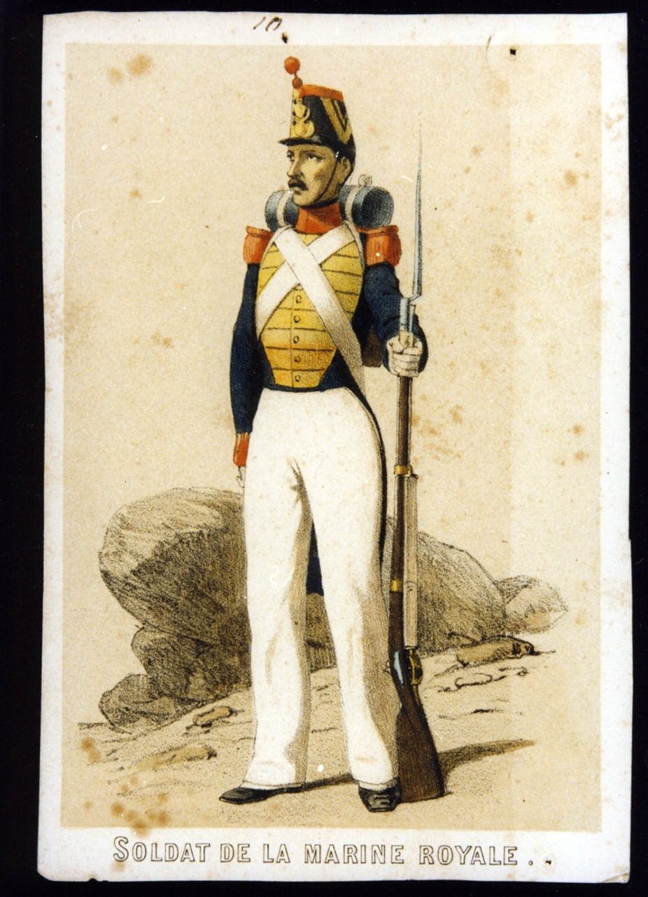 figura maschile (stampa a colori) - ambito italiano (sec. XIX)