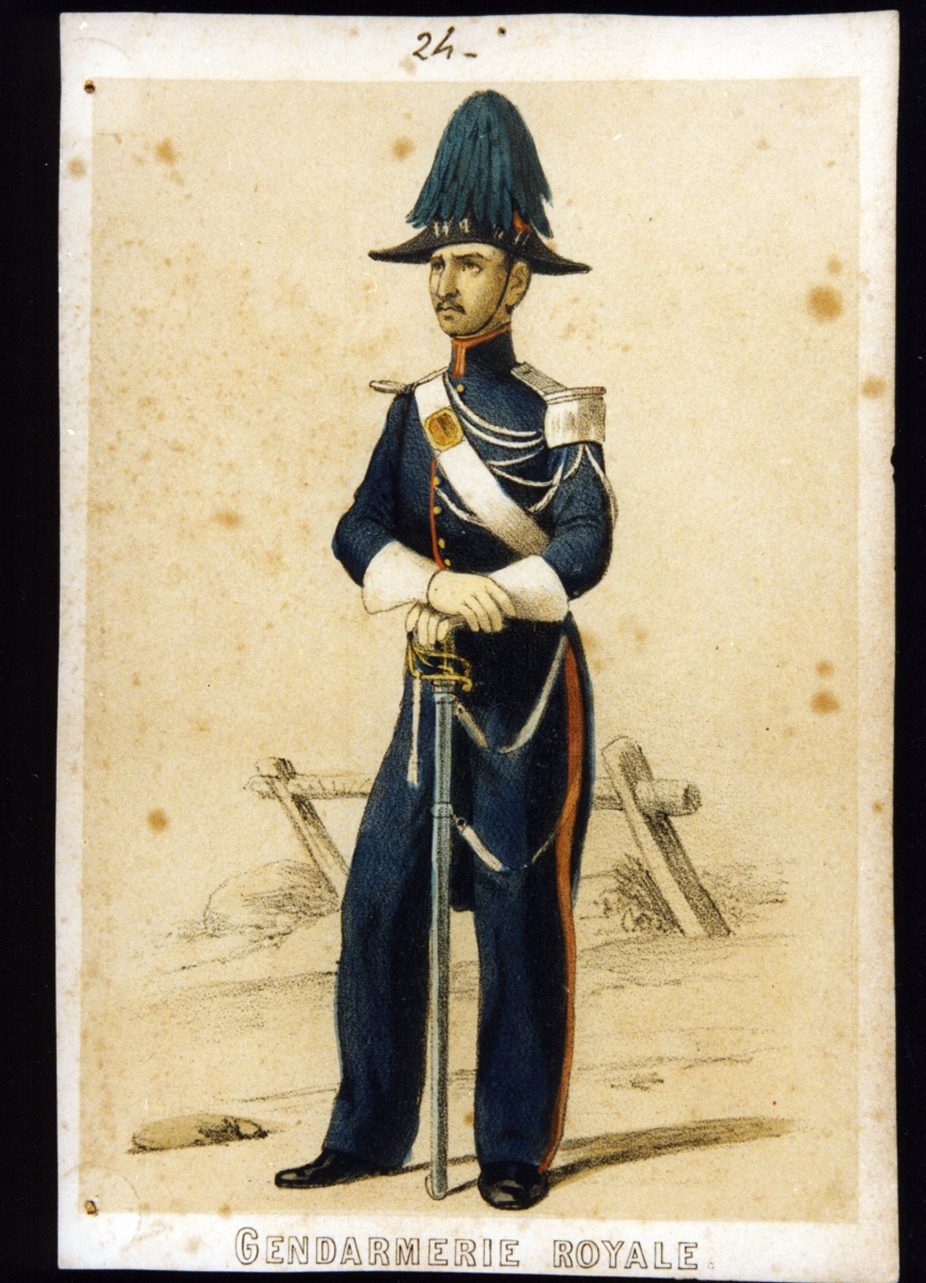 figura maschile (stampa a colori) - ambito francese (sec. XIX)