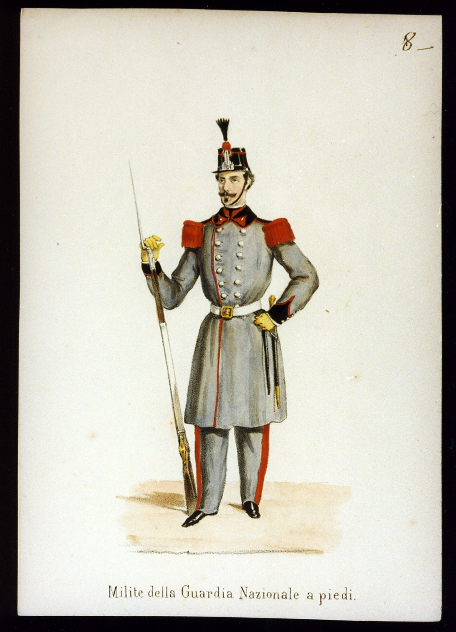 figura maschile (stampa a colori) - ambito napoletano (sec. XIX)