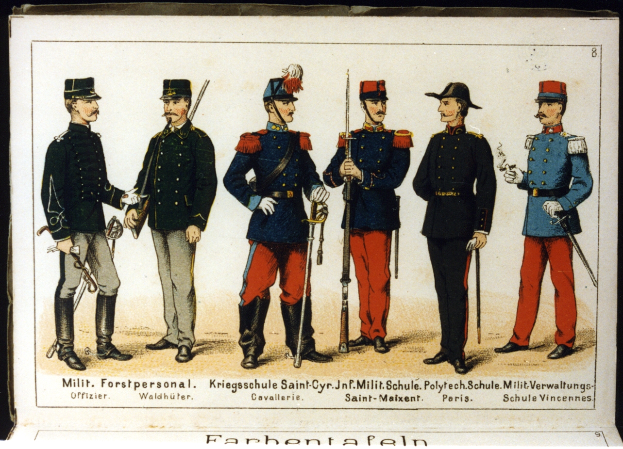 figure maschili (stampa a colori) - ambito tedesco (seconda metà sec. XIX)