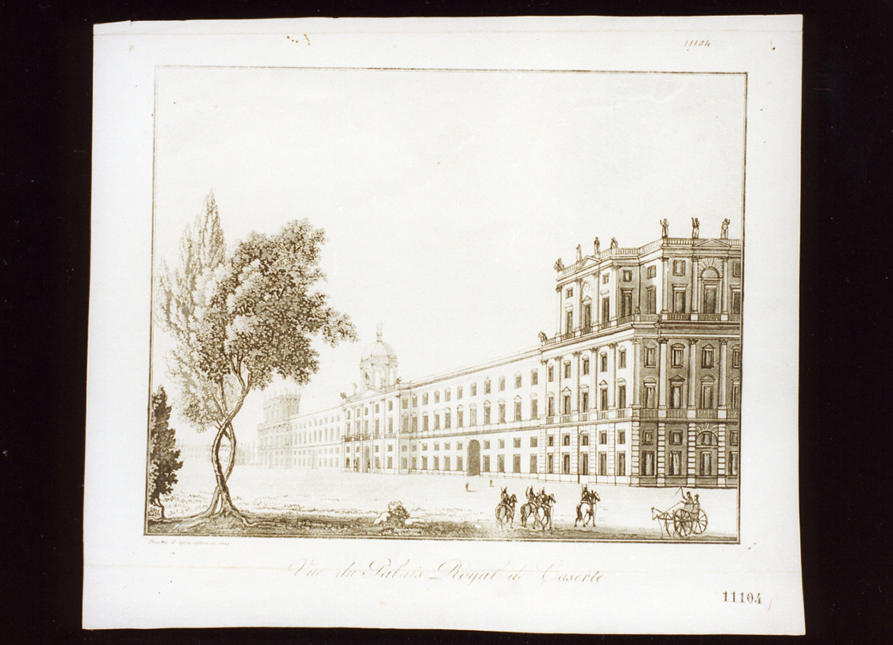 veduta del palazzo reale di Caserta (stampa) - ambito italiano (sec. XIX)