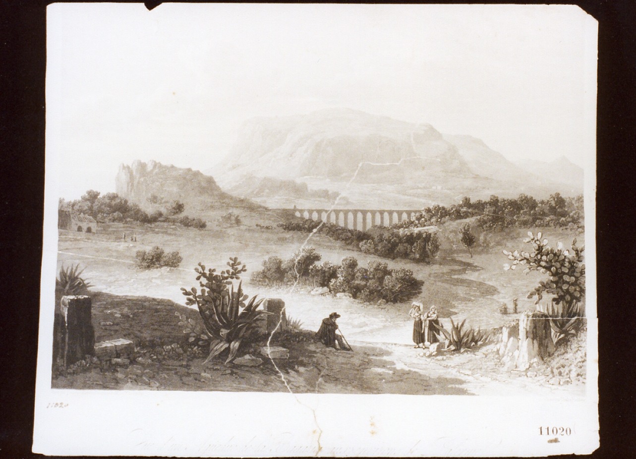 veduta di un acquedotto di Bagheria (stampa) di Fielding Thales (sec. XIX)