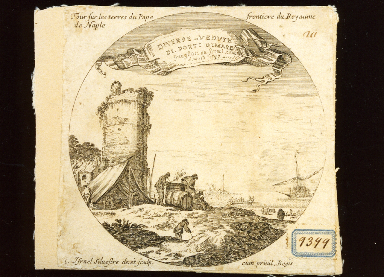 paesaggio marino (stampa) di Silvestre Israel (sec. XVII)