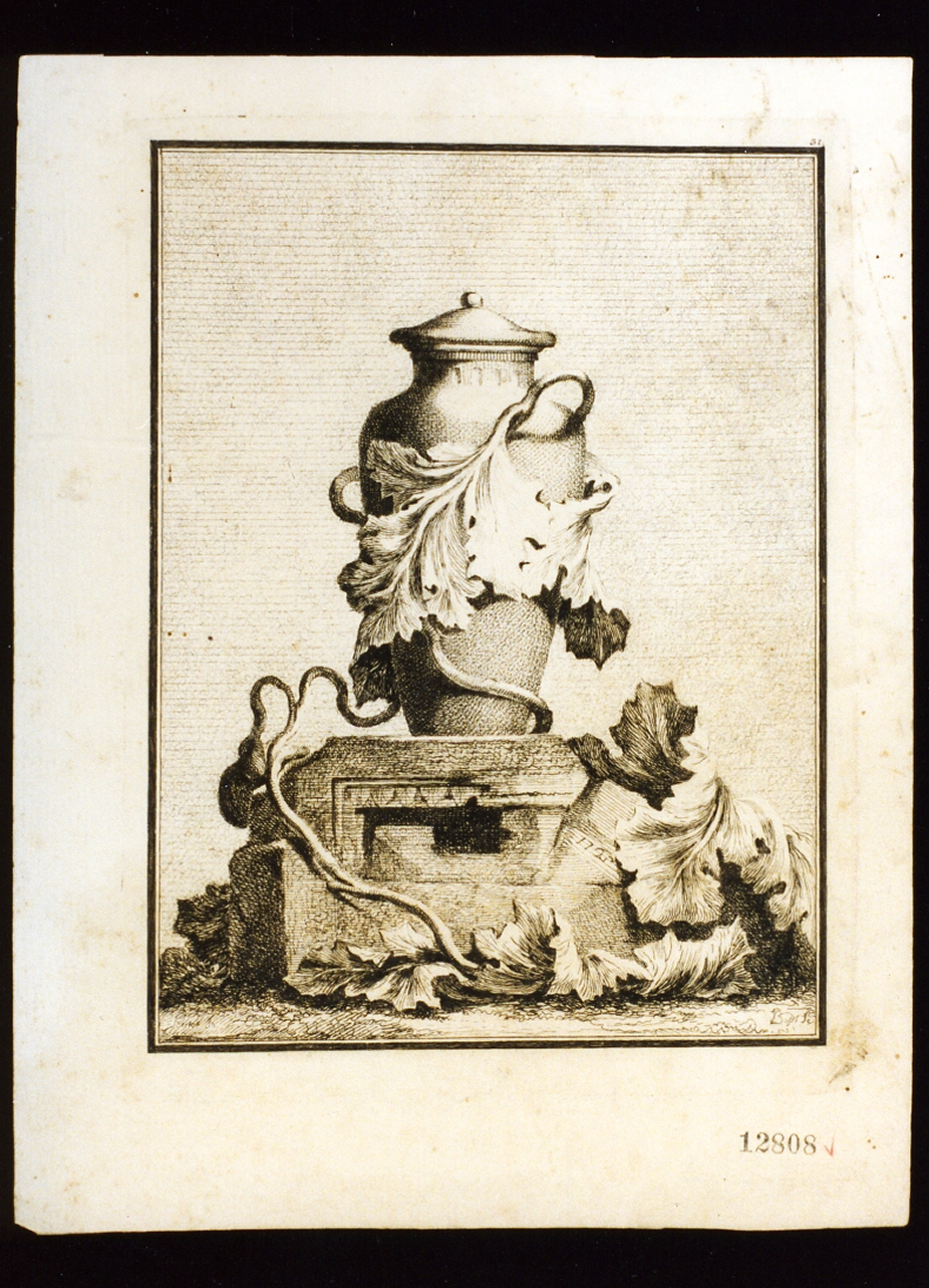 vaso (stampa tagliata) di Bossi Benigno (sec. XVIII)