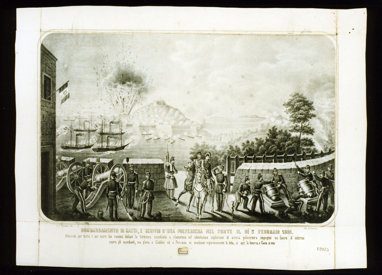 bombardamento di Gaeta del 1861 (stampa) - ambito napoletano (sec. XIX)