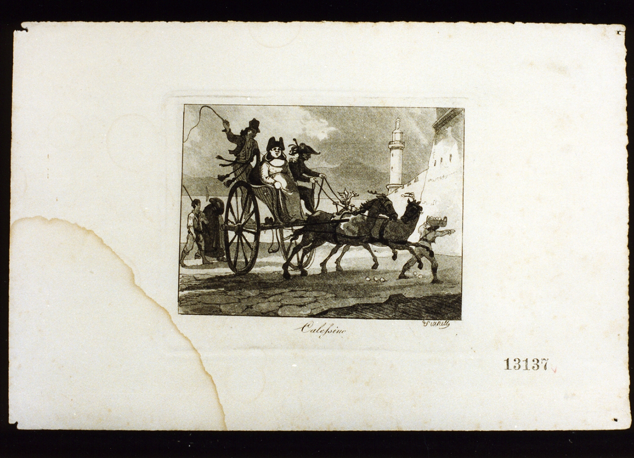 scena popolare con calesse (stampa) di Vianelli Achille (sec. XIX)