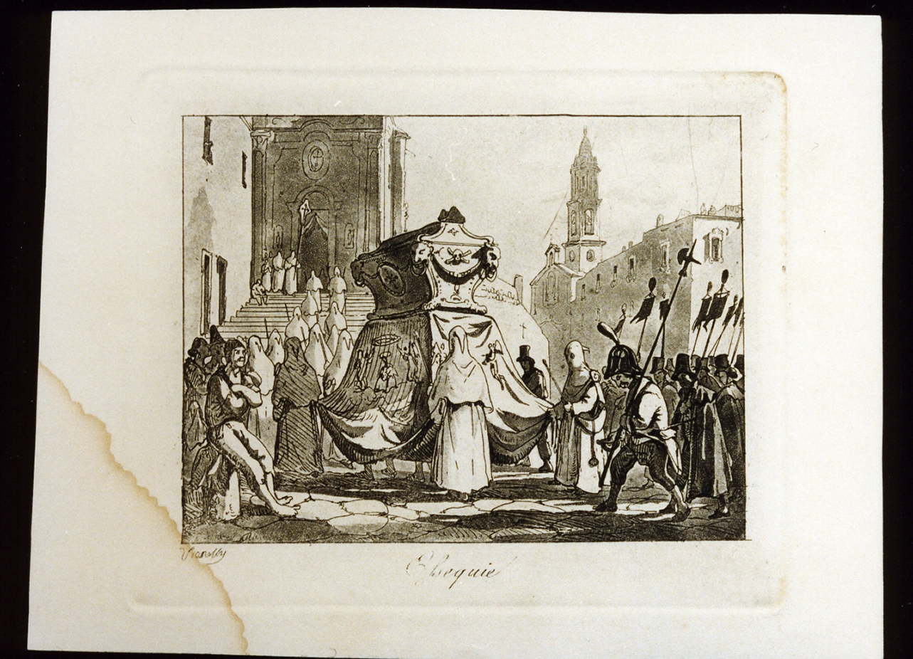scena popolare con funerale (stampa) di Vianelli Achille (sec. XIX)
