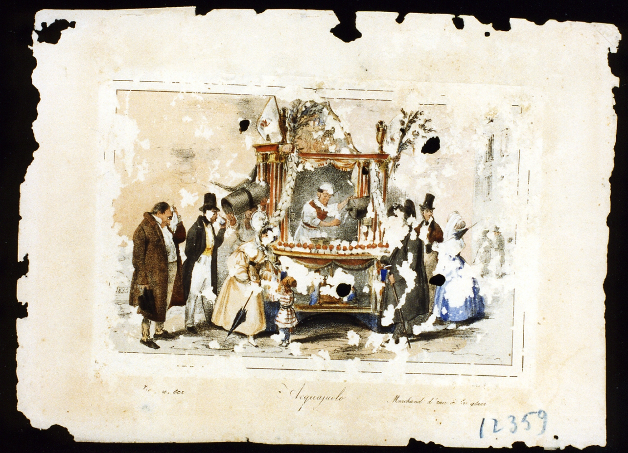 acquaiolo (stampa a colori) - ambito napoletano (sec. XIX)