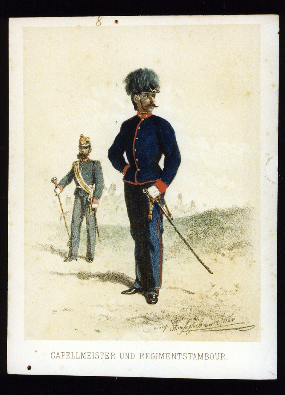 militare dell'esercito austriaco (stampa a colori) di Strassgschwandtner Anton (sec. XIX)
