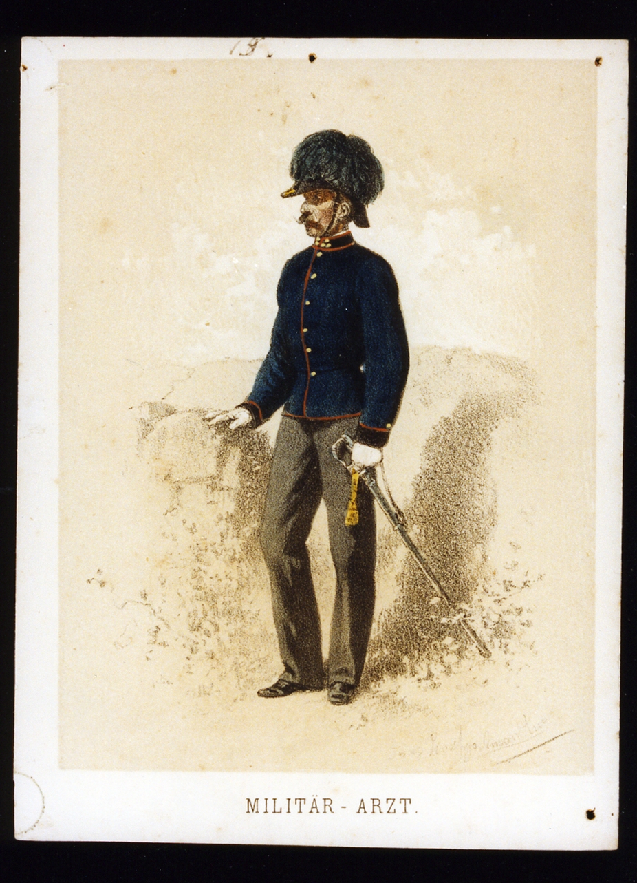 militare dell'esercito austriaco (stampa a colori) di Strassgschwandtner Anton (sec. XIX)