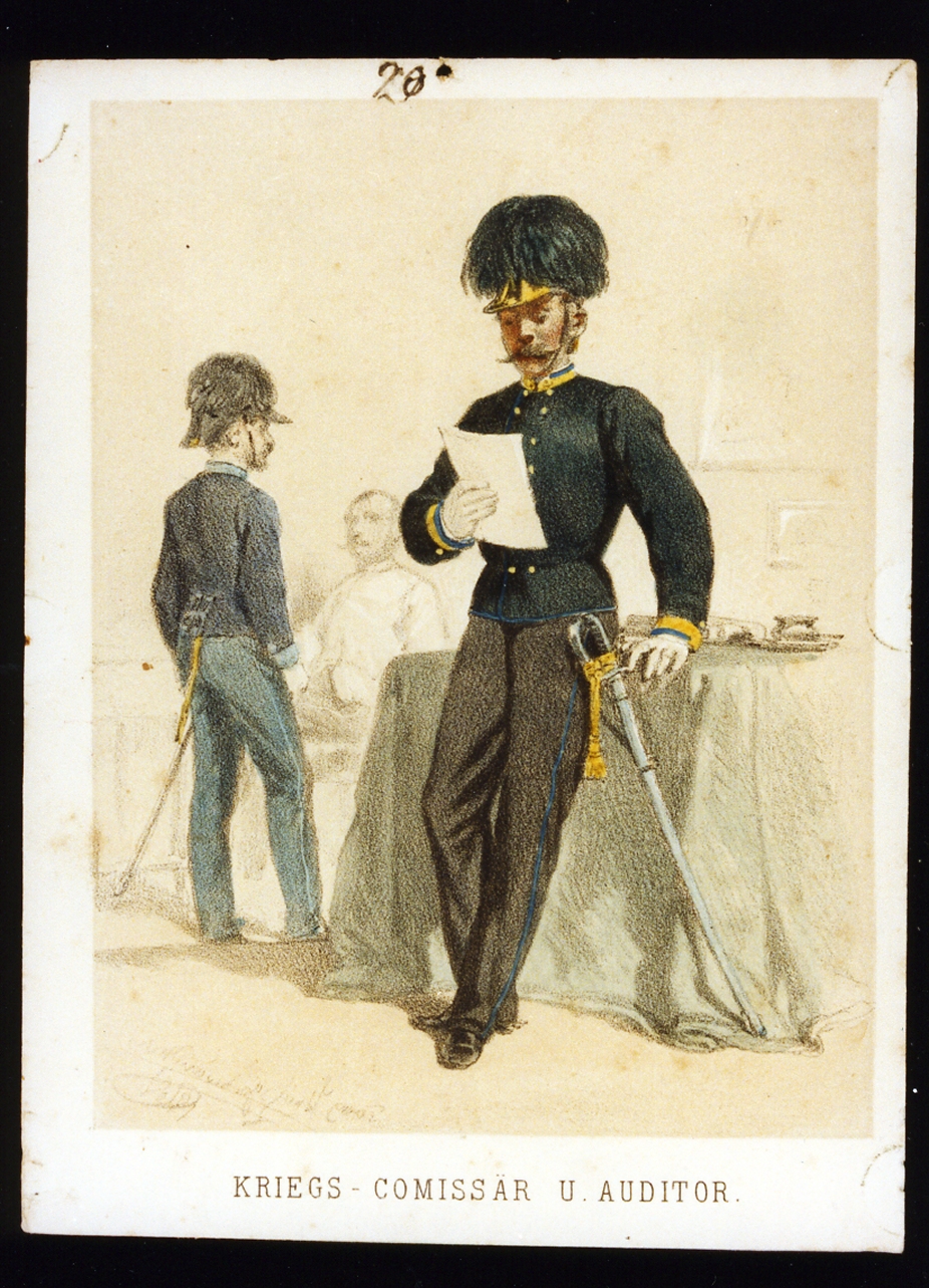 militare dell'esercito austriaco (stampa a colori) di Strassgschwandtner Anton (sec. XIX)