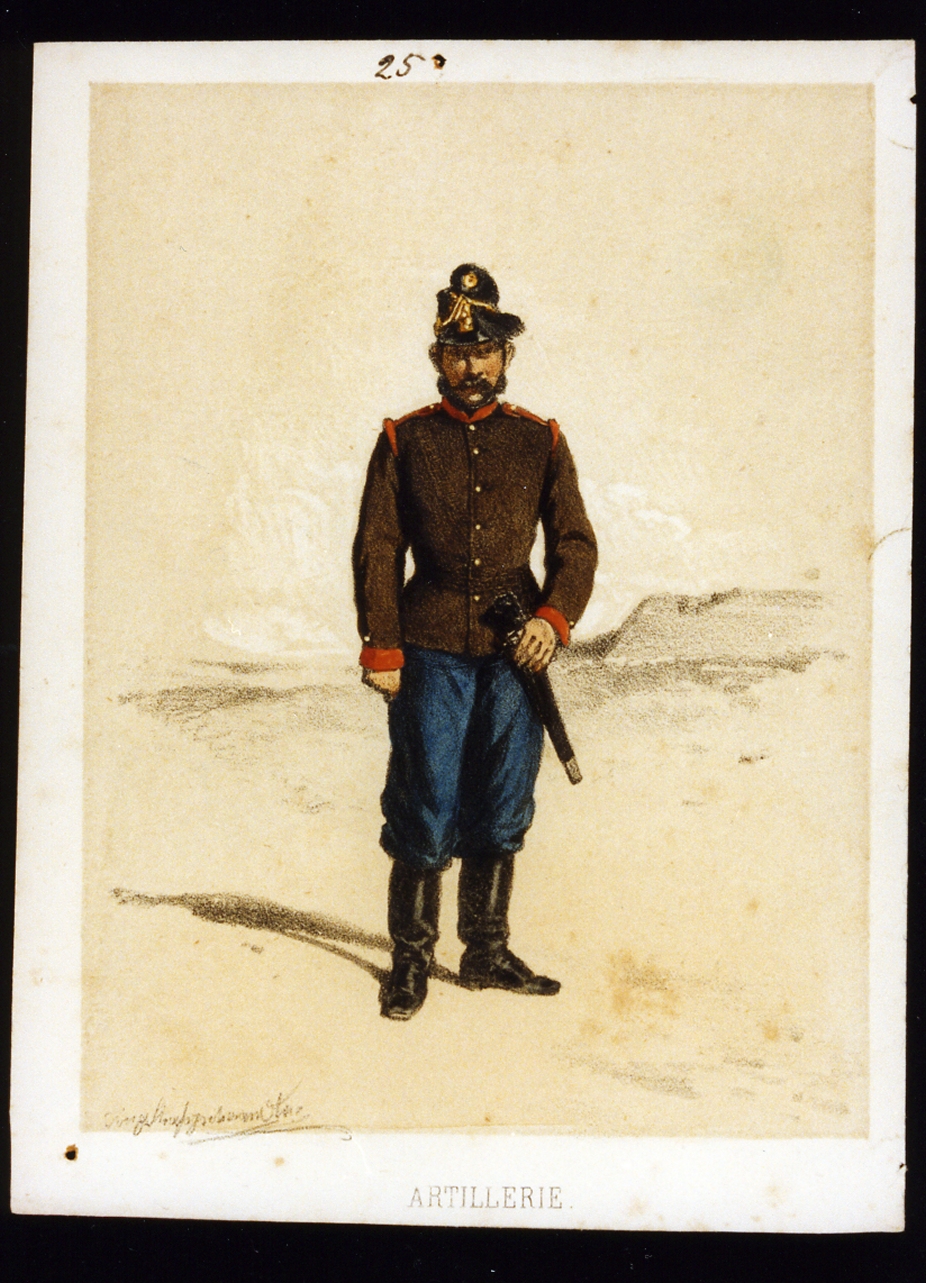 artigliere dell'esercito austriaco (stampa a colori) di Strassgschwandtner Anton (sec. XIX)