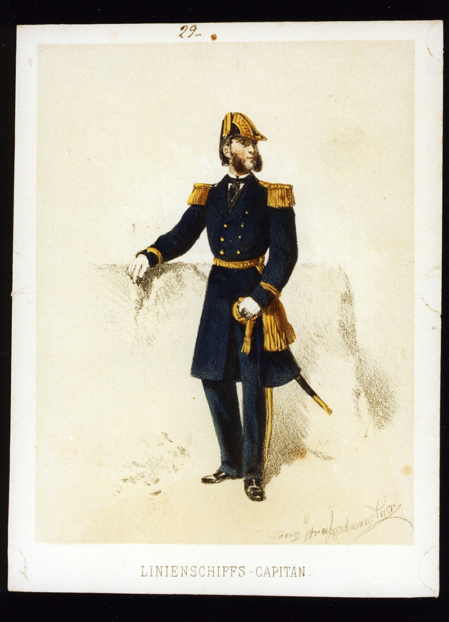 capitano dell'esercito austriaco (stampa a colori) di Strassgschwandtner Anton (sec. XIX)