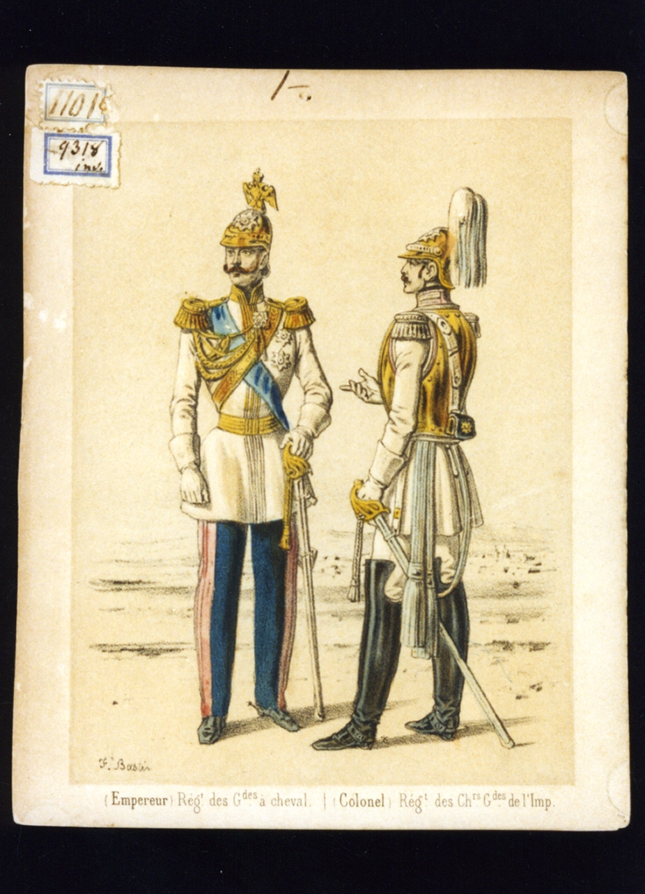 figure maschili (stampa a colori) - ambito italiano (sec. XIX)