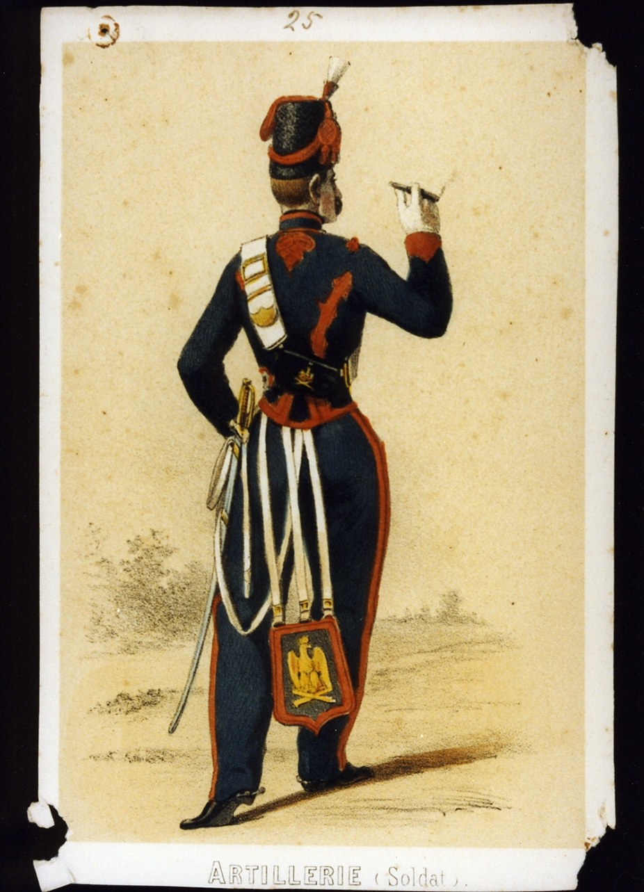 militare dell'esercito di Napoleone III: artigliere in gran tenuta (stampa a colori) - ambito francese (sec. XIX)