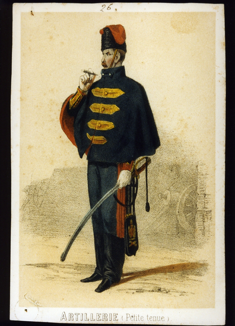 militare dell'esercito di Napoleone IIIi: artigliere (stampa a colori) - ambito francese (sec. XIX)