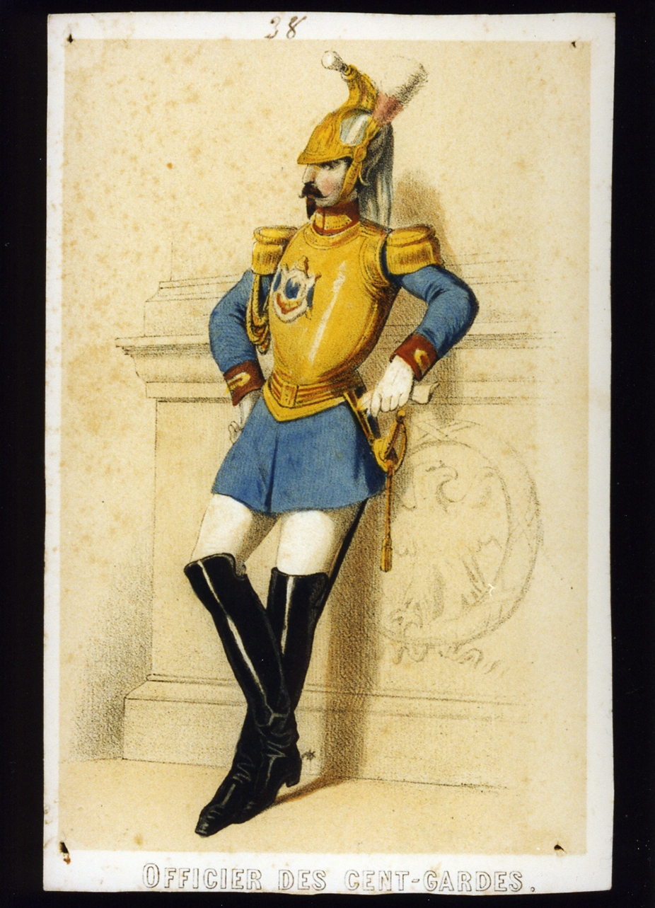 militare dell'esercito di Napoleone III ufficiale del genio (stampa a colori) - ambito italiano (sec. XIX)