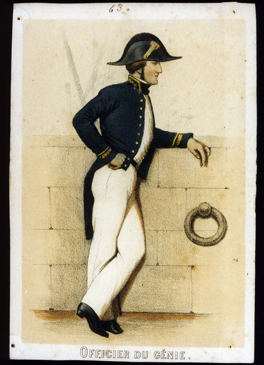 militare dell'esercito di Napoleone III ufficiale del genio di marina (stampa a colori) - ambito francese (sec. XIX)